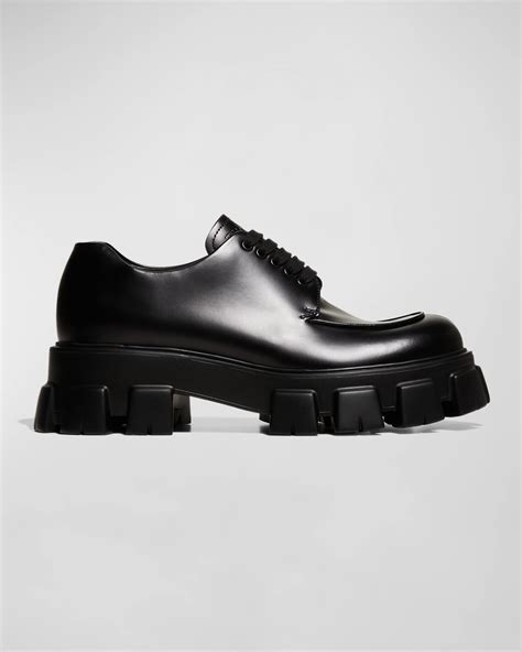 prada monolith lug sole derby|Prada Monolith Leather Derby Shoes .